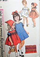 CHARMING 1960s Little Girls Dress,Pinafore and Scarf Pattern SIMPLICITY 5948 Sweet Styles Includes SMOCKINg Transfer Size 4 Childrens Vintage Sewing Pattern