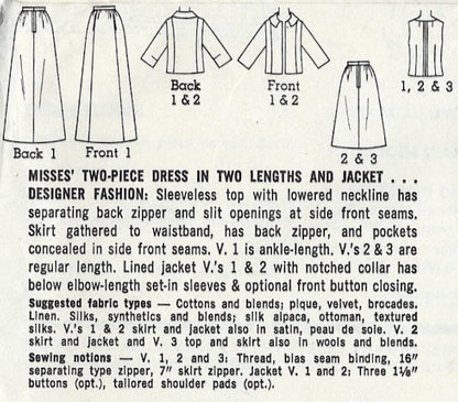 1960s MOD Cocktail Evening Party 2 Pc Dress and Jacket Pattern SIMPLICITY 6217 Designer Fashion Elegant Special Occasion Dress Bust 34 Vintage Sewing Pattern FACTORY FOLDED