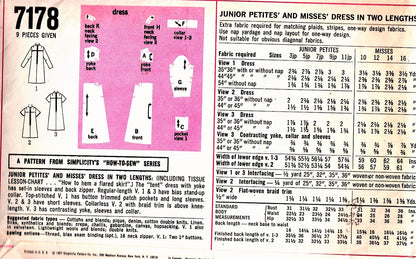 1960s MOD Dress Pattern SIMPLICITY 7178 Three CUTE Styles Bust 32 How To Sew Vintage Sewing Pattern UNCUT