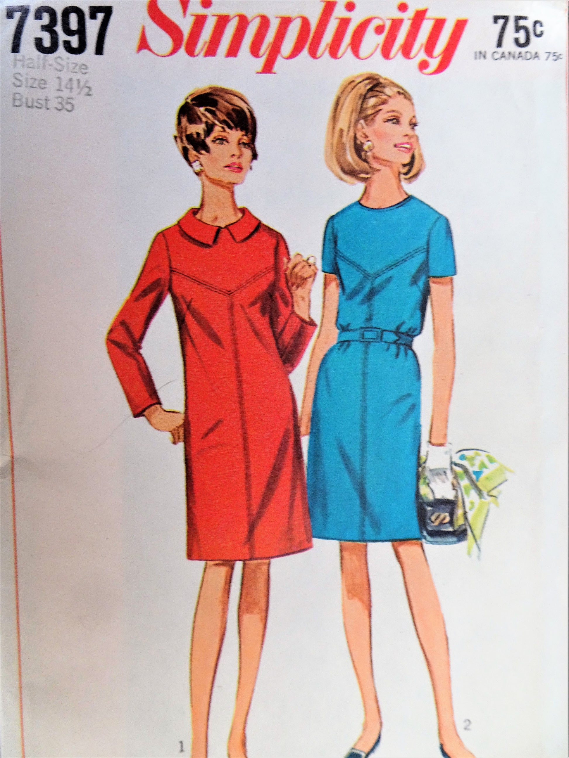 simplicity vintage 1960's evening dress jacket pattern 7348 1960s CLASSY Aline and Coat 6448 Day or Party So Patterns 1960s CLASSY Slim Dress Pattern