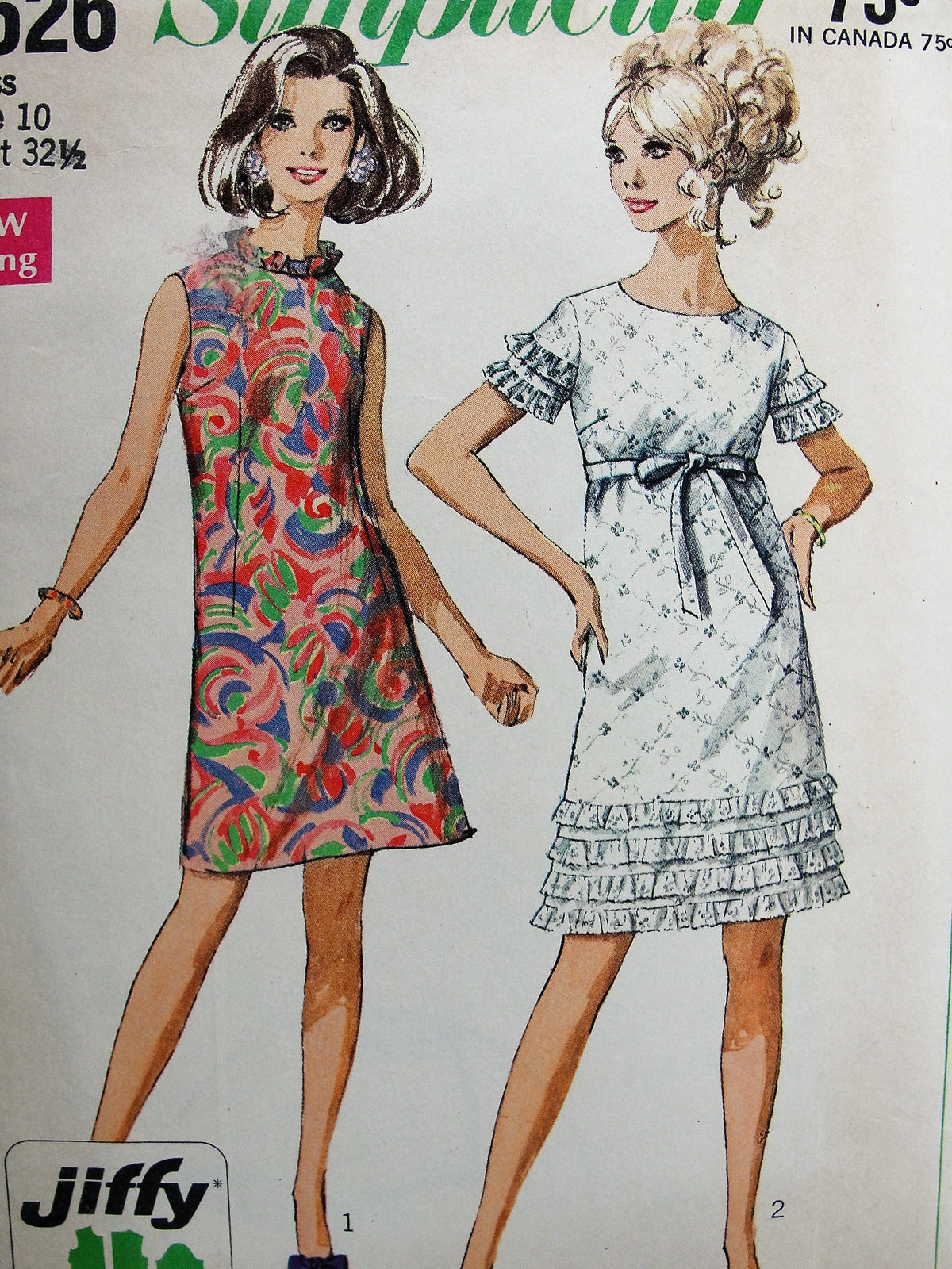 a line mod dress 1960s Vintage FLIRTY A-Line with Ruffles in Two Styles Simpl – So Vintage Patterns high quality dresses US SIZE:20 Lavetir A-Line/Princess Asymmetrical Long please choose the size
