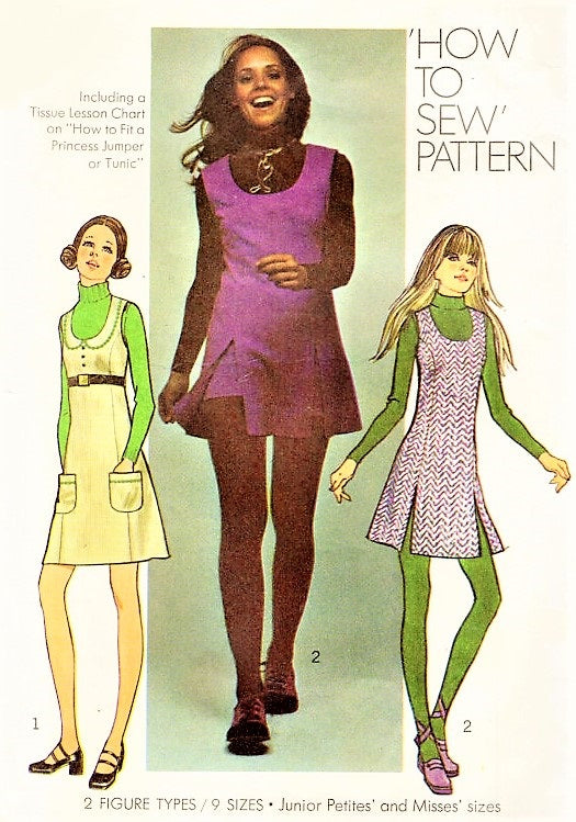 1970s CUTE Mini-Jumper or Tunic and Short Shorts Pattern SIMPLICITY 9623 Bust 36 Easy How To Sew Pattern Vintage Sewing Pattern FACTORY FOLDED