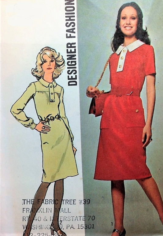 RETRO 70s Slim Designer Dress Pattern SIMPLICITY 9658 Casual Day Dress Bust 36 Vintage Sewing Pattern UNCUT