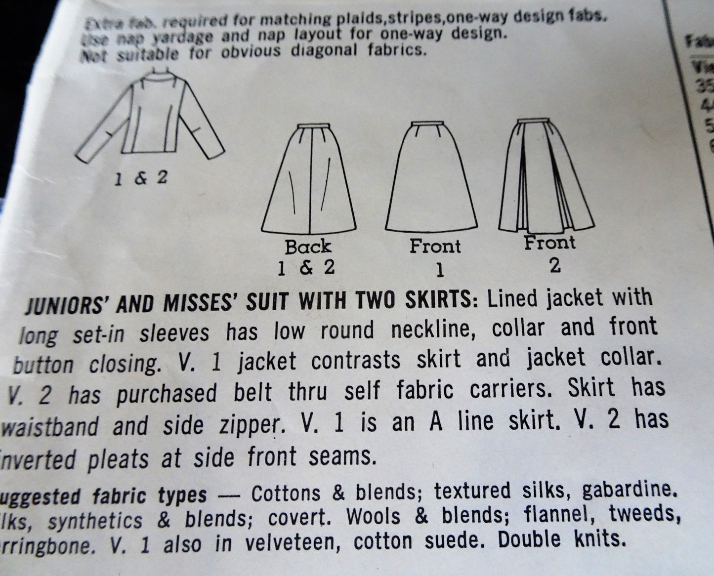 1960s MOD Suit Pattern SIMPLICITY 6177 Lined Jacket with 2 Skirts Suit, Bust 34 Vintage Sewing Pattern