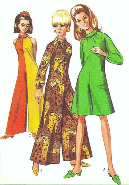 Mod 60s Pucci Style Jumpsuit Pattern Simplicity 7359 Vintage Sewing Pattern Day or Evening Lounging Flared Palazzo Leg Color Block Version Pantdress, Romper, Jumpsuit UNCUT