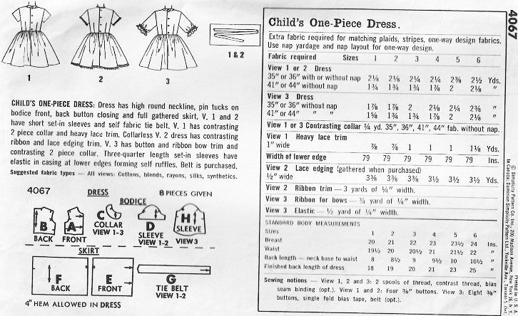 60s Sweet Little Girls Dress Pattern SIMPLICITY 4067 Pretty Pintucks Three Styles Size 4 Vintage Sewing Pattern UNCUT