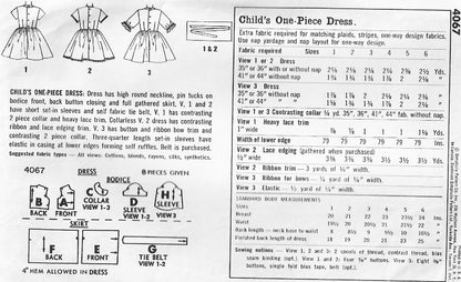 60s Sweet Little Girls Dress Pattern SIMPLICITY 4067 Pretty Pintucks Three Styles Size 4 Vintage Sewing Pattern UNCUT