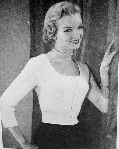INSTANT PDF PATTERN 1950s Vintage Knitting Pattern Marilyn Monroe Style Sweater Jacket and Pullover Sizzling Retro Rockabilly Style