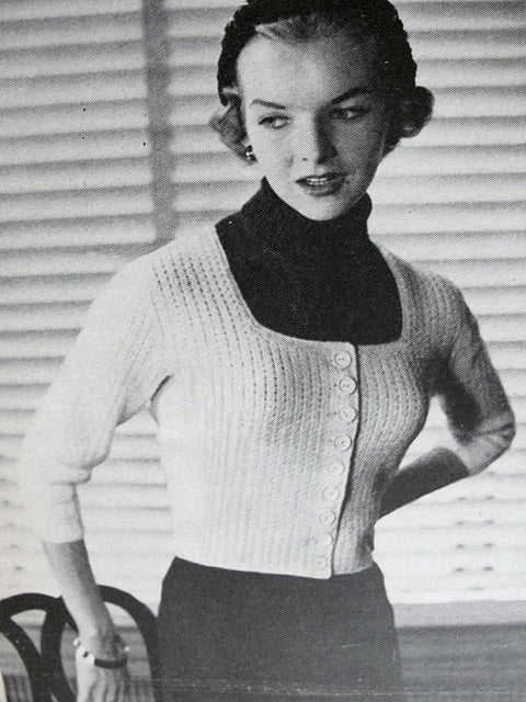 INSTANT PDF PATTERN 1950s Vintage Knitting Pattern Marilyn Monroe Style Sweater Jacket and Pullover Sizzling Retro Rockabilly Style