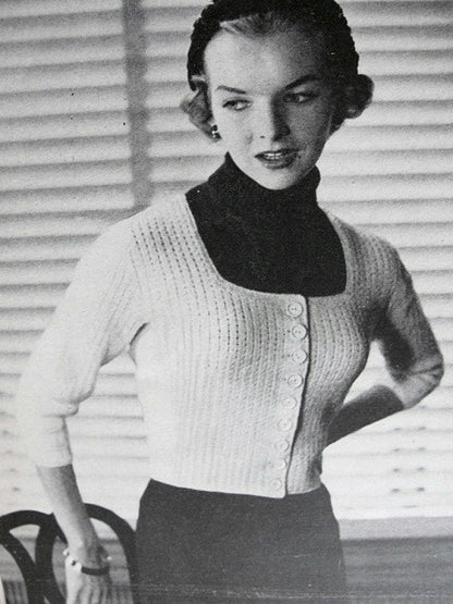 INSTANT PDF PATTERN 1950s Vintage Knitting Pattern Marilyn Monroe Style Sweater Jacket and Pullover Sizzling Retro Rockabilly Style