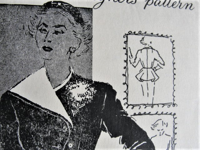 1950s STUNNING Jo Copeland Peplum Suit Pattern SPADEA 1047 Dramatic Suit, Asymmetrical Peplum Jacket, Pencil Slim Skirt, Day or Evening, Bust 30 Vintage Sewing Pattern