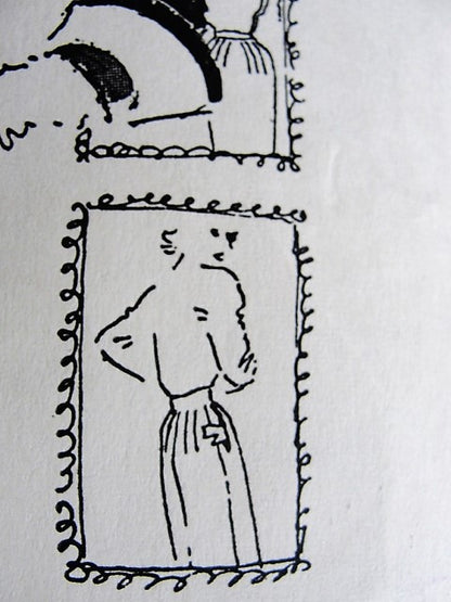 1950s STUNNING Jo Copeland Peplum Suit Pattern SPADEA 1047 Dramatic Suit, Asymmetrical Peplum Jacket, Pencil Slim Skirt, Day or Evening, Bust 30 Vintage Sewing Pattern