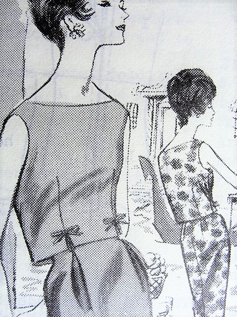1960s CLASSY Mollie Parnis Day or Cocktail Party Dress Pattern SPADEA 1121 Bust 38 Vintage Sewing Pattern FACTORY FOLDED