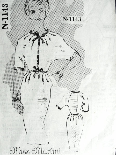 1950s Slim Day or After 5 Dress Pattern SPADEA American Designer 1143 Miss Martini Wiggle Dress Bust 36 Vintage Sewing Pattern