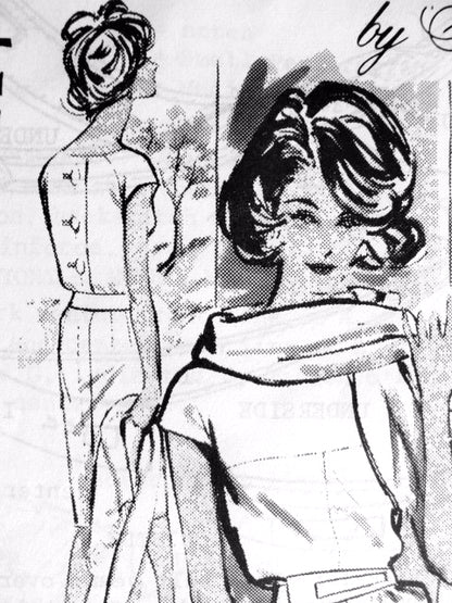 1960s Slim Day or Cocktail Dress and Stole Pattern SPADEA 114 Shannon Rodgers For Jerry Silverman Design Lovely Bloused Bodice Button Back Unique Shaped Belt Bust 35 Vintage Sewing Pattern