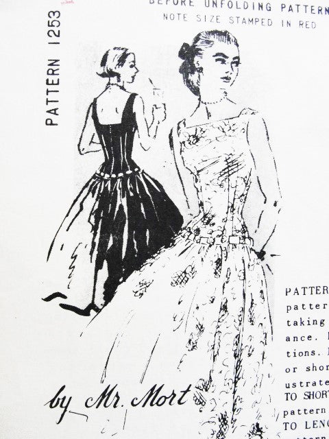 1950s GLAMOROUS Evening Cocktail Party Dress By Mr Mort Pattern Spadea 1253 Stunning Special Occasion Dress, Bust 34 Vintage Sewing Pattern