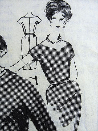 1960s STYLISH Dress with Heart Shaped Neckline and Jacket Spadea 2126 Bust 36 1/2 Vintage Sewing Pattern