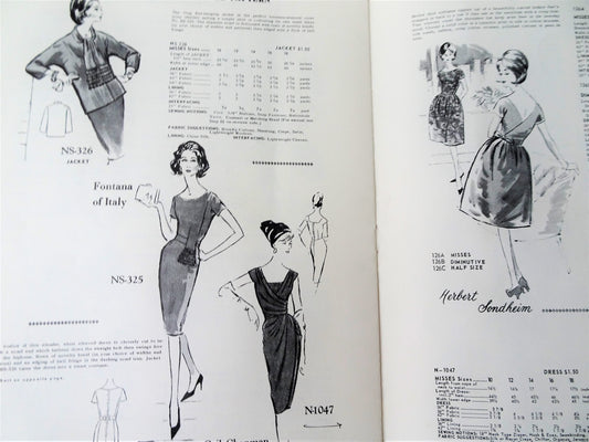 FABULOUS Vintage 1960s Spadea PATTERN BOOK of Famous Designer Patterns Catalog for 1963 with 30 Pages Gorgeous Inspiring Pattern Illustrations