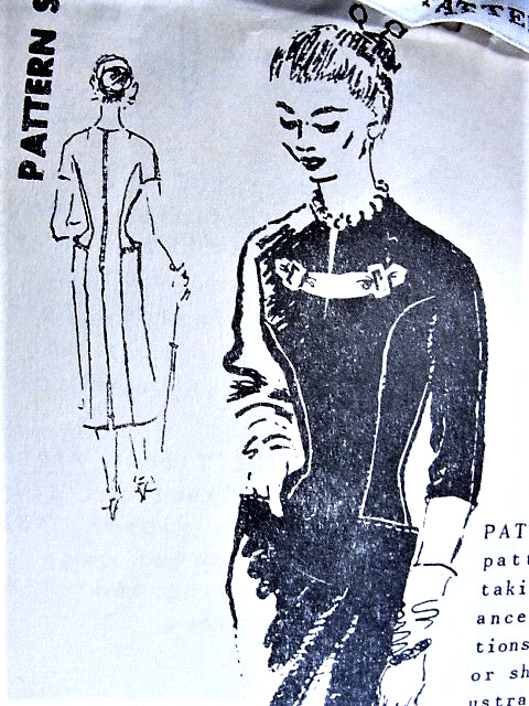 1950s STYLISH Slim Day or Cocktail Dress Pattern SPADEA 291 International Designer Michael Paul Bust 35 Vintage Sewing Pattern FACTORY FOLDED + Rare Sew in Label