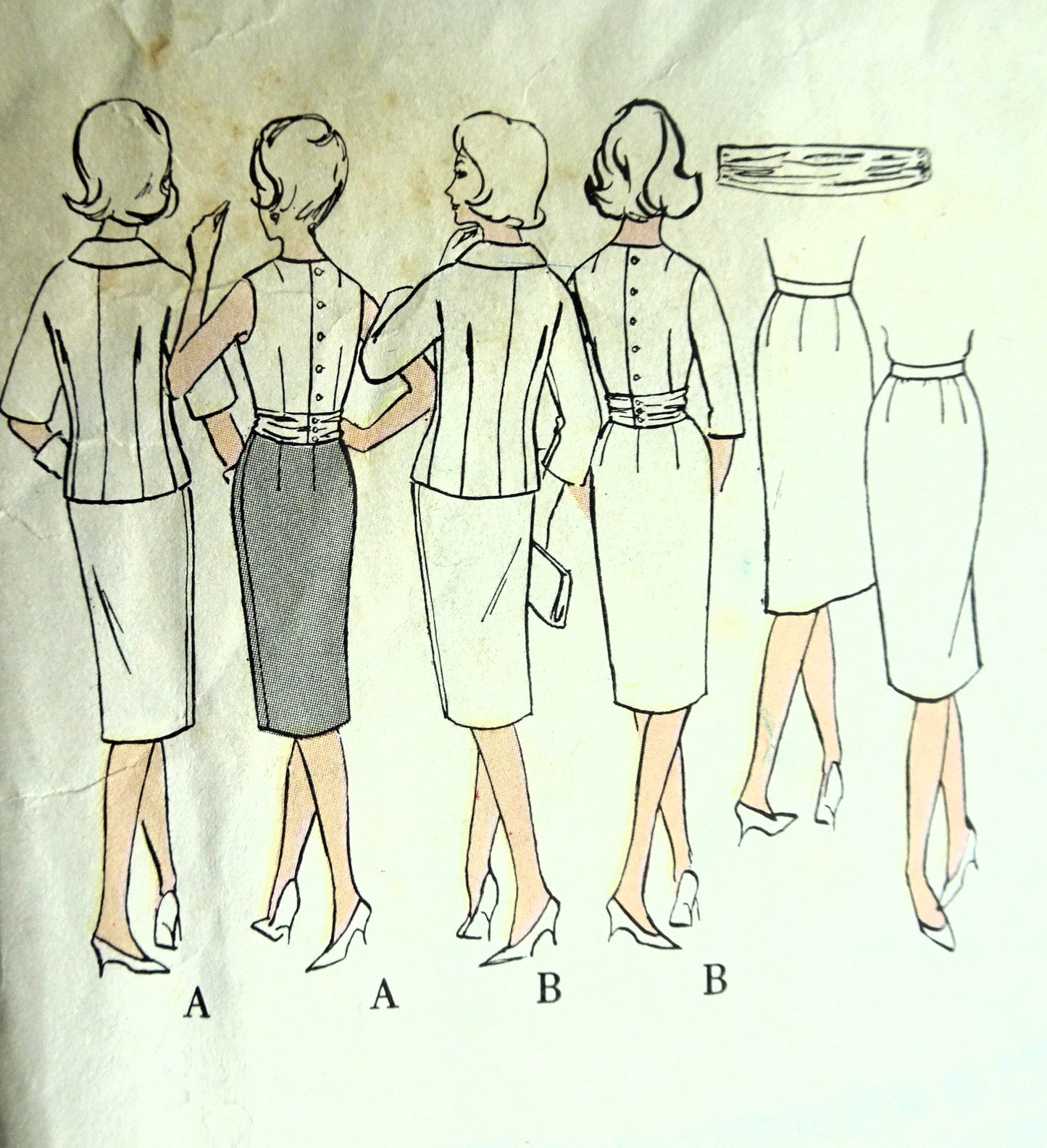 1960 CLASSY Guy Laroche Suit and Blouse Pattern VOGUE Paris Original 1026, Day or Cocktail, Bust 34 Vintage Sewing Pattern