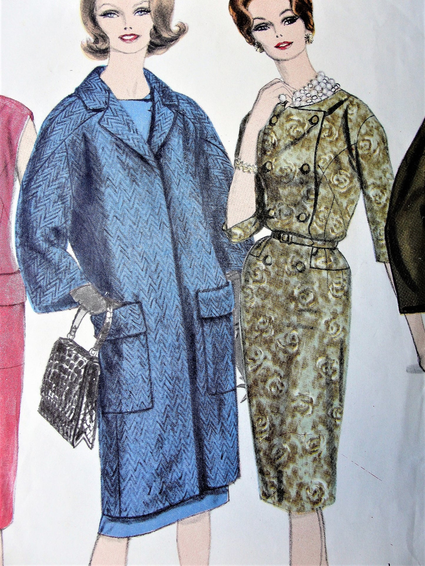 1960s CLASSY Jacques Heim Dress and Coat Pattern Slim Double Breasted Dress and Fabulous Dropped Shoulder Coat Bust 38 Vintage Sewing Pattern