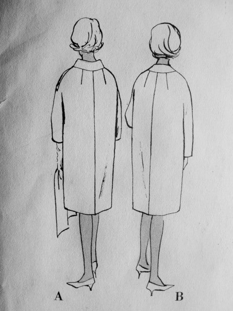 Early 60s ELEGANT Galitzine Coat Pattern VOGUE Couturier Design 1094 High Fashion Bulky Coat Day or Evening 2 Styles Bust 32 Vintage Sewing Pattern