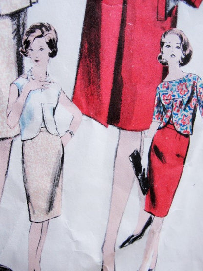 RESERVED 1960s ELEGANT Jean Desses Suit, Blouse and Coat Pattern VOGUE PARIS Original 1108  Day or After 5 Easy Elegance Bust 34 Vintage Sewing Pattern