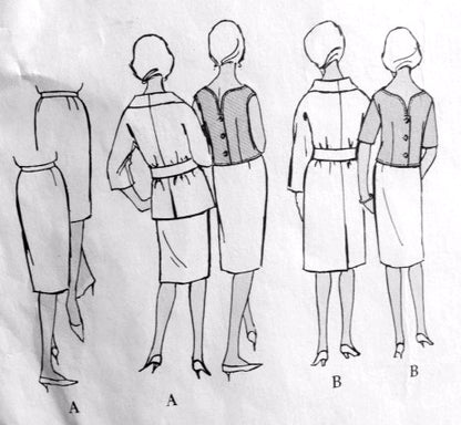 RESERVED 1960s ELEGANT Jean Desses Suit, Blouse and Coat Pattern VOGUE PARIS Original 1108  Day or After 5 Easy Elegance Bust 34 Vintage Sewing Pattern