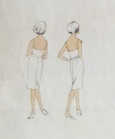 1960s Beautiful  Guy Laroche Evening Cocktail Dress and Jacket Pattern VOGUE PARIS ORIGINAL 1112 Low Back Slim Party Dress Unique Jacket Back Bust 36 Vintage Sewing Pattern