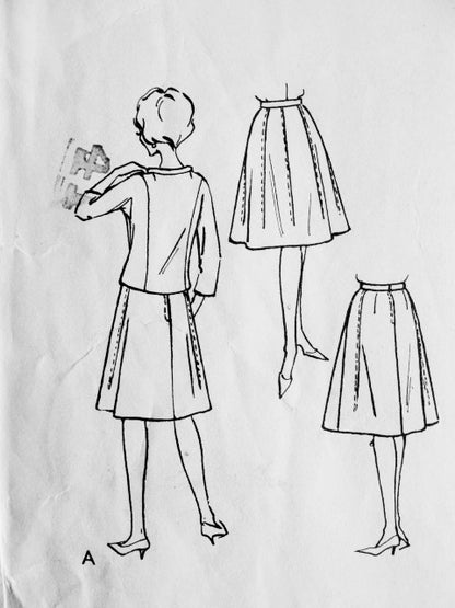 1960s ELEGANT Pierre Cardin Suit Pattern VOGUE Paris Original 1179 Lovely Fitted Jacket Slightly Flared Skirt  Bust 36 Vintage Sewing Pattern FACTORY FOLDED