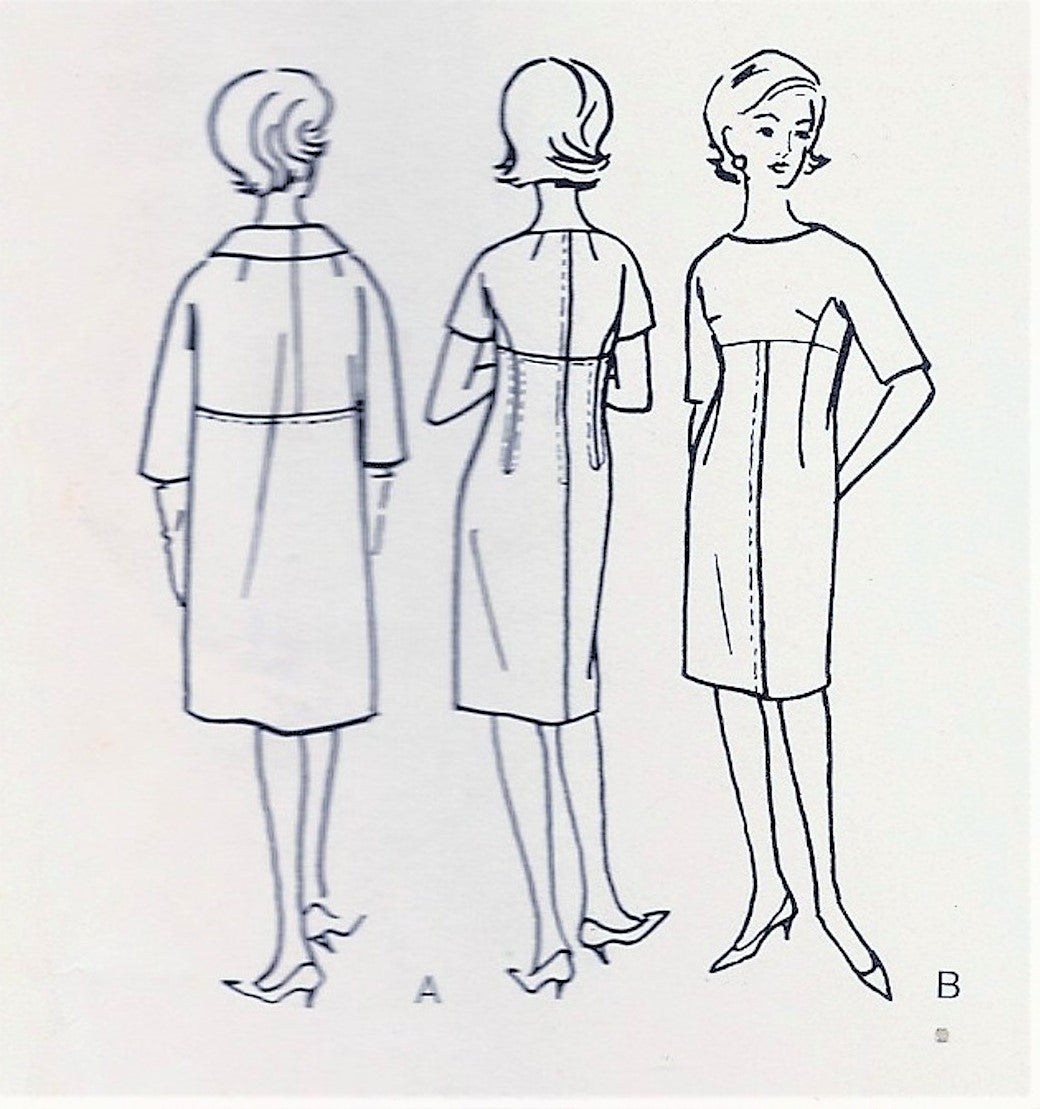 1960s STUNNING Mattli Dress and Coat Pattern VOGUE COUTURIER Design 1252 Empire Slim Dress and Coat Bust 32 Vintage Sewing Pattern