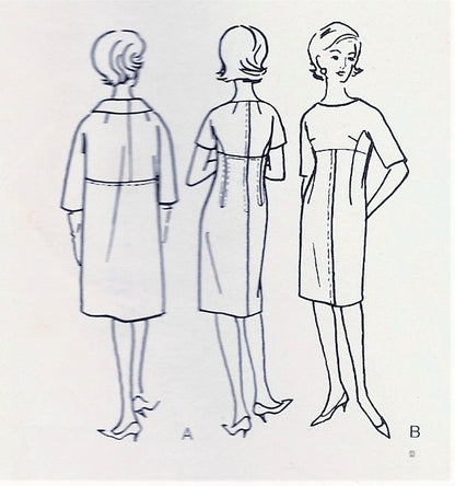1960s STUNNING Mattli Dress and Coat Pattern VOGUE COUTURIER Design 1252 Empire Slim Dress and Coat Bust 32 Vintage Sewing Pattern
