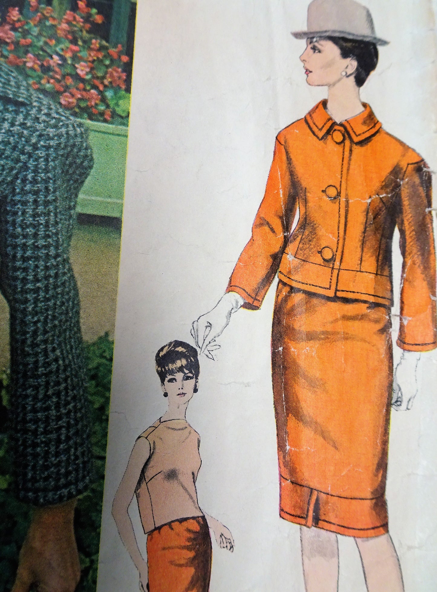 FABULOUS 1960s Dior 3 Pc Suit Pattern VOGUE Paris Original 1295, Unique Details, Slim Skirt Suit and Over Blouse,Bust 31 Vintage Sewing Pattern