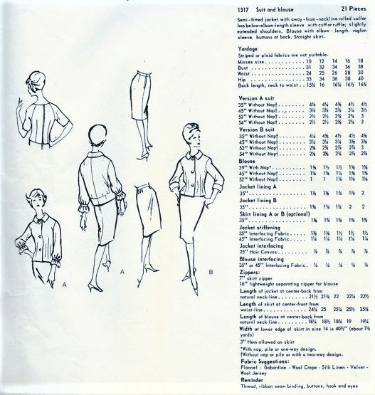1960s JOHN CAVANAGH 3 Pc Slim Skirt Suit Pattern VOGUE COUTURIER Design 1317 Two Style Versions Daytime or After 5  Bust 32 Vintage Sewing Pattern