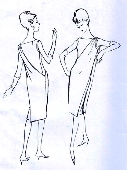 1960s DRAMATIC  Jacques Heim Evening Cocktail Party Dress Pattern VOGUE Paris 1333 Shoulder Draped Stunning Design Bust 34 Vintage Sewing Pattern FACTORY FOLDED