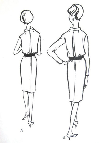 1960s CLASSY Slim Cowl Draped Dress Pattern VOGUE PARIS ORIGINAL 1334 Guy Laroche Beautiful Daytime or Cocktail Evening Dress Bust 31 Vintage Sewing Pattern