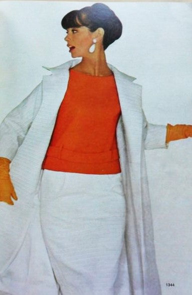 60s Classy SIMONETTA Evening 2 Pc Cocktail Dress and Coat Pattern VOGUE Paris Original 1344 Bust 32 Vintage Sewing Pattern FACTORY FOLDED
