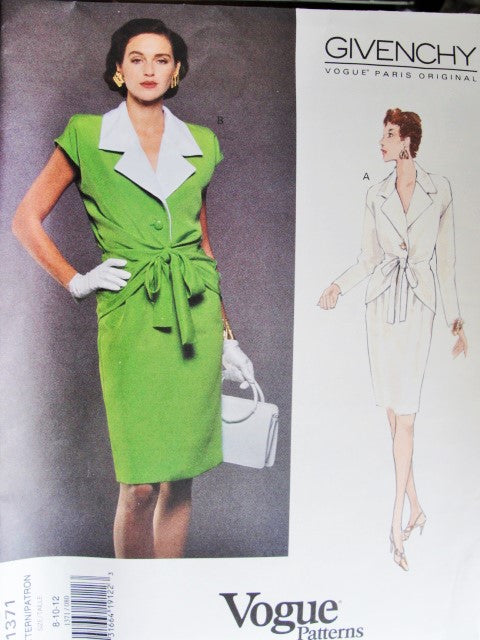 1990s Elegant GIVENCHY Blouse and Slim Skirt Pattern Vogue Paris Original 1371 Forties Influence Stunning Style Day or Cocktail Party Bust 30.5-34 Vintage Sewing Pattern UNCUT