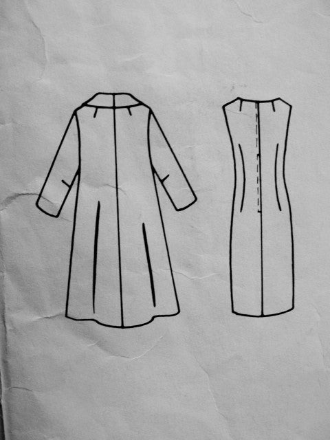 1960s STUNNING Jo Mattli Evening Dress and Coat Pattern VOGUE COUTURIER DESIGN 1407 Slim Surplice Cocktail Dress Swing Coat Day or Evening Bust 32 Vintage Sewing Pattern UNCUT
