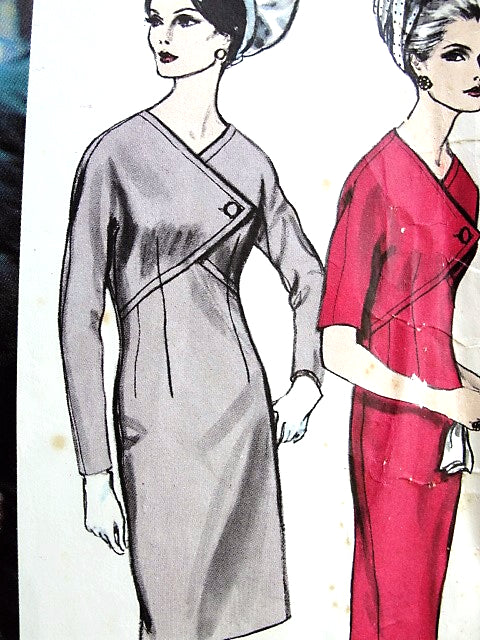 1960s ELEGANT Rodriguez Coat and Dress Pattern VOGUE Couturier Design 1458 Day or Cocktail Evening Slim Dress Double Breasted Coat Bust 34 Vintage Sewing Pattern FACTORY FOLDED