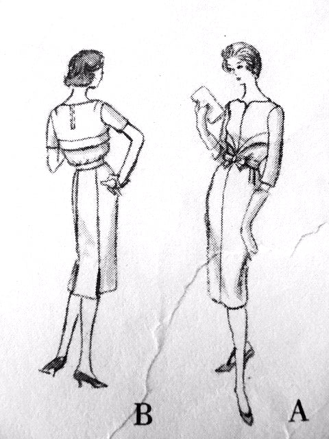 50s Slim COCKTAIL Dress Pattern VOGUE Couturier Design 152 Stunning Neckline Slim Dinner Evening Dress Bust 32 Vintage Sewing Pattern FACTORY FOLDED