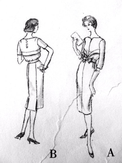 50s Slim COCKTAIL Dress Pattern VOGUE Couturier Design 152 Stunning Neckline Slim Dinner Evening Dress Bust 32 Vintage Sewing Pattern FACTORY FOLDED