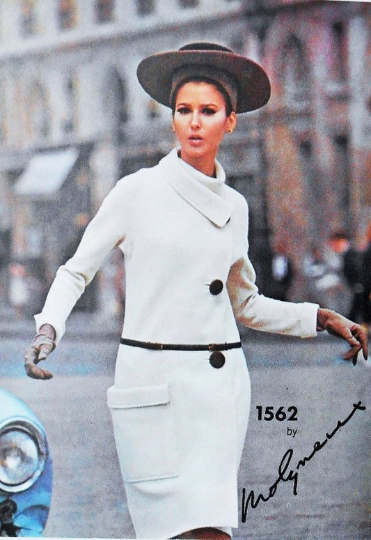 1960s STUNNING Side Wrapped Slim MOLYNEUX Dress Pattern VOGUE PARIS ORIGINAL 1562 Bust 32 Vintage Sewing Pattern