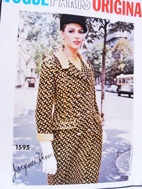 1960s CHIC Jacques Heim Dress and Coat Pattern VOGUE PARIS Original 1595 Classic Double Breasted Coat and Slim Shift Style Dress Day or After 5 Bust 34 Vintage Sewing Pattern