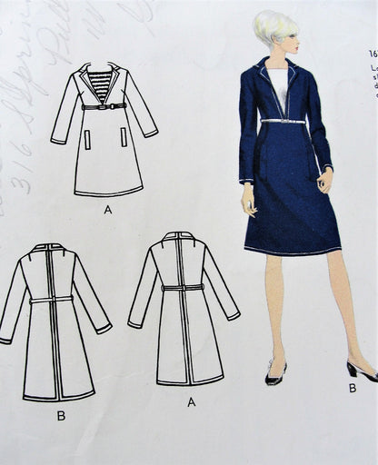 FAB 1960s Yves Saint Laurent YSL Dress Pattern VOGUE Paris Original 1618  Lovely Design Bust 34 Vintage Sewing Pattern