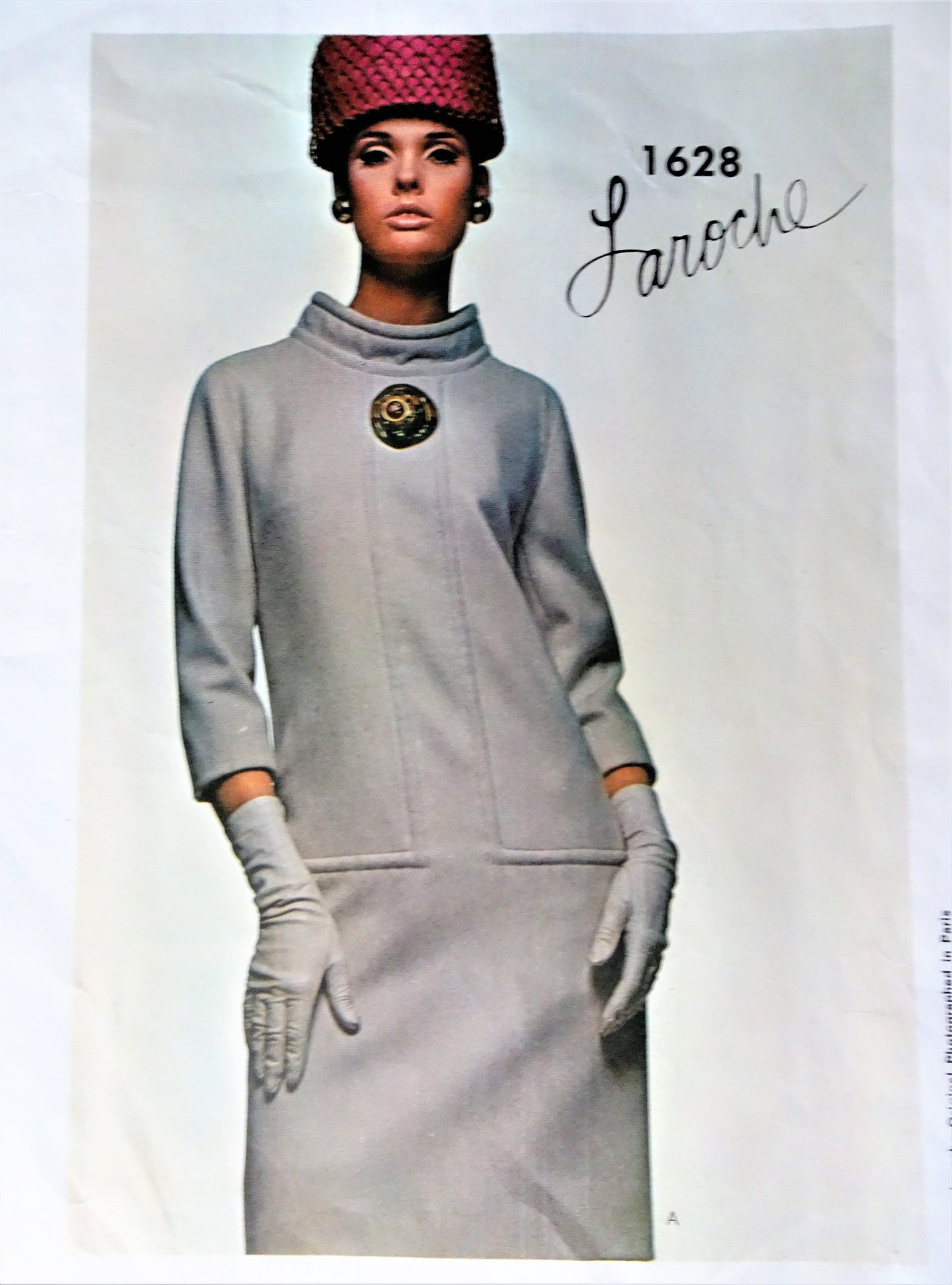 1960s LAROCHE Mod SHIFT Dress Pattern VOGUE PARIS Original 1628 Classy Dress Fab Details Bust 31 Vintage Sewing Pattern FACTORY FOLDED