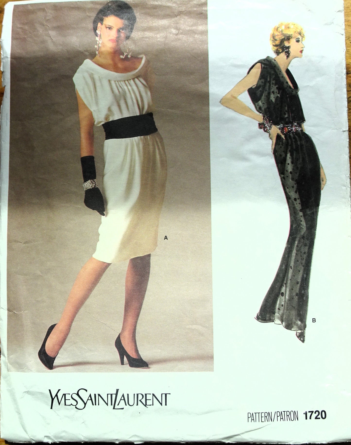 FABULOUS 1980s Yves Saint Laurent Evening Cocktail Dress Pattern VOGUE Paris Original 1720, Bust 31 Vintage Sewing Pattern UNCUT