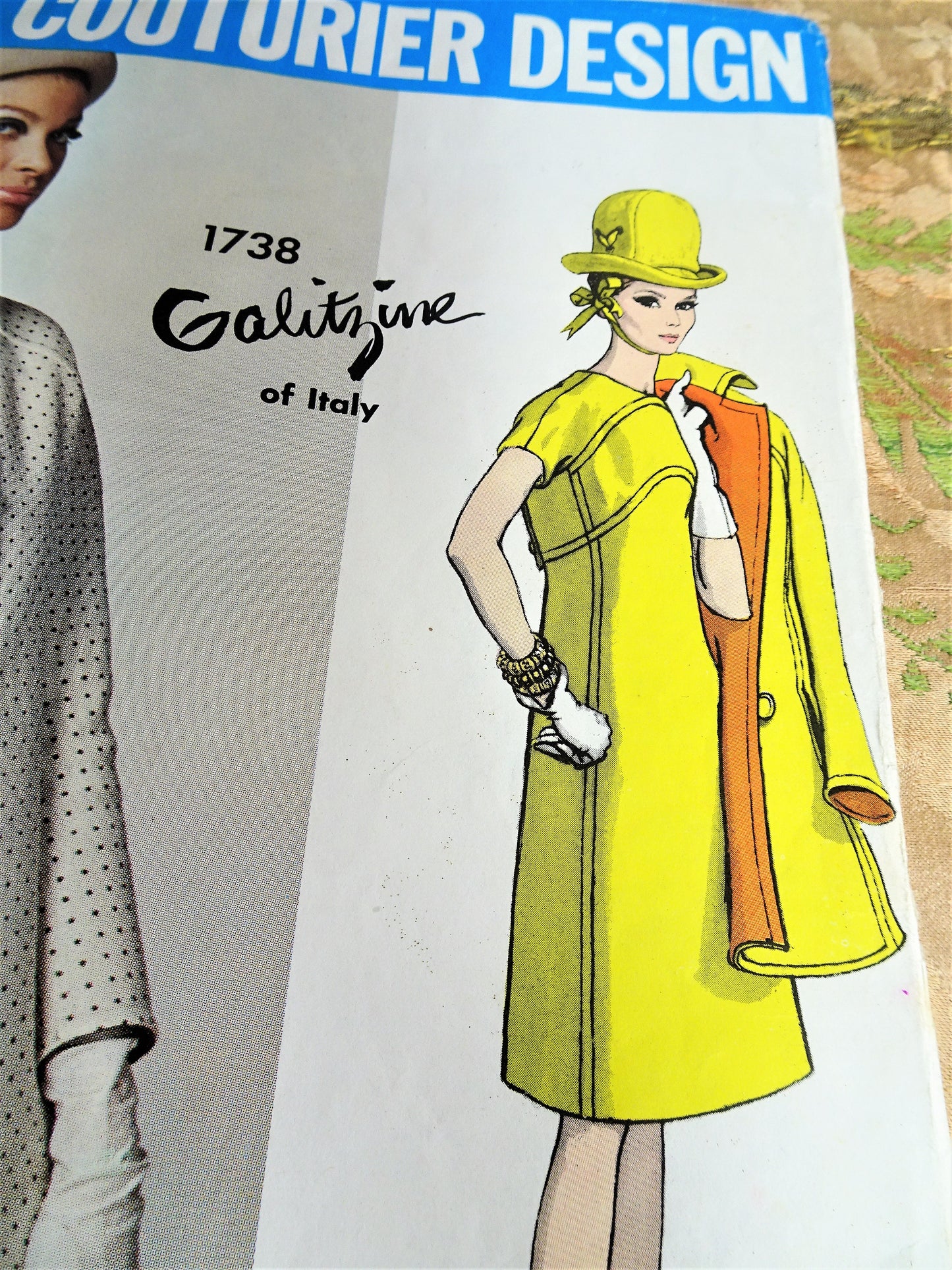 FABULOUS 1960s Galitzine Coat and Dress Pattern  VOGUE Couturier Design 1738 Classy Design Bust 32 Vintage Sewing Pattern