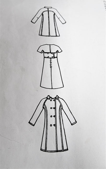FABULOUS 1960s Galitzine Coat and Dress Pattern  VOGUE Couturier Design 1738 Classy Design Bust 32 Vintage Sewing Pattern