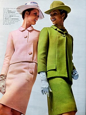 1960s Chic  LANVIN Suit Pattern VOGUE PARIS Original 1754 Interesting Jacket Design, Step Effect Closing, Slim Skirt Bust 31 Vintage Sewing Pattern